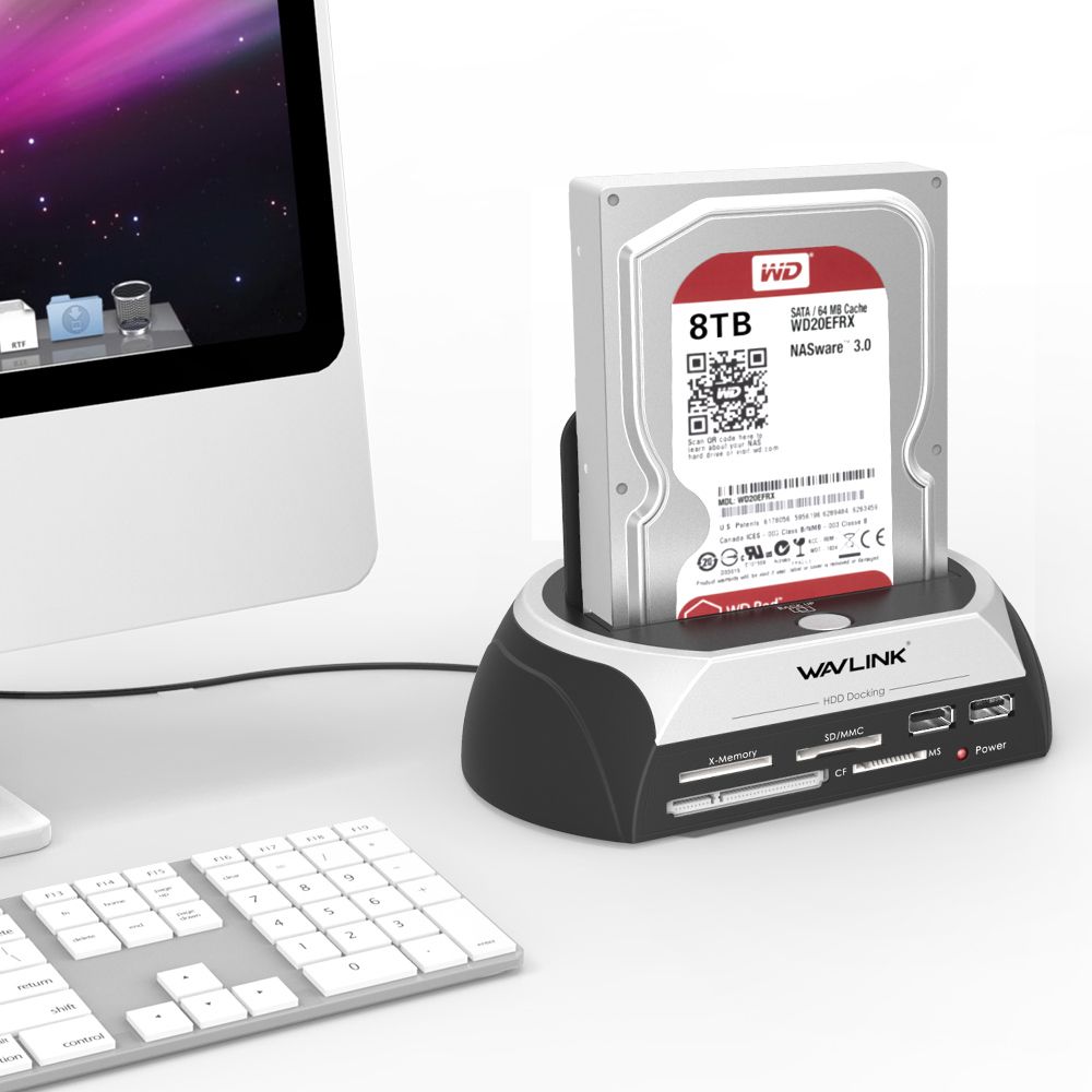 Wavlink All In 1 SATA HDD Docking Station Enclosure  External SATA Hard Drive Case For 2.5/3.5 Inch HDD SSD Disk Case HD Box