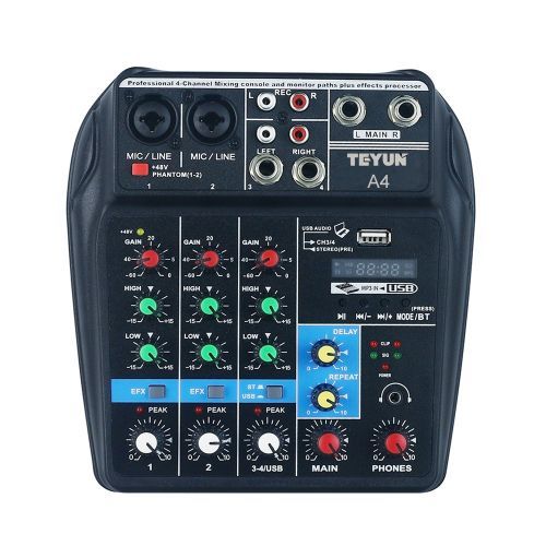 Portable 4-Channel BT Sound Mixing Console Digital Audio