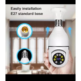 Wireless 360 Rotate Auto Tracking Panoramic Camera Light Bulb Wifi Ptz Ip Cam