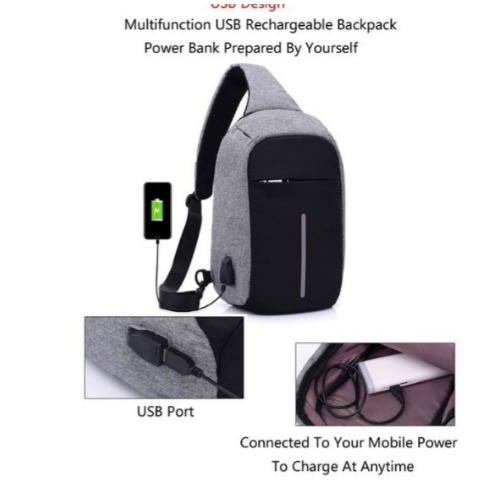 Antitheft Shoulder Bag/chest Bag With Usb Charging Port