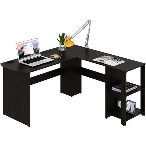 L-shaped Corner Computer Desk - Black