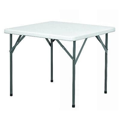 Square Restaurant Plastic Table With 4 Foldable Metal Legs