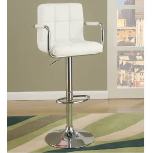 Adjustable Height Bar Stool - White