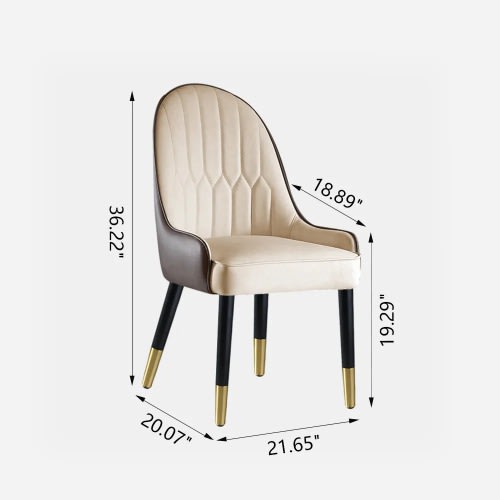 Dining Chair With Pu Leather & Wood Legs