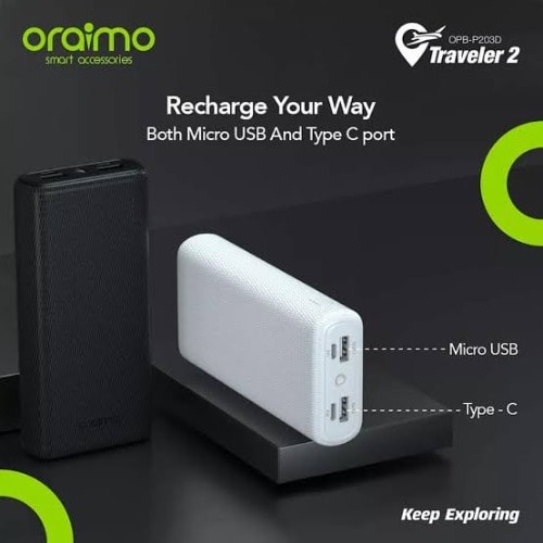 Fast Power Charging Bank With Torch - 20000mAh  - 2.1a
