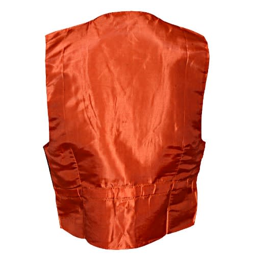 Detailed Floral Waistcoat - Orange & Brown