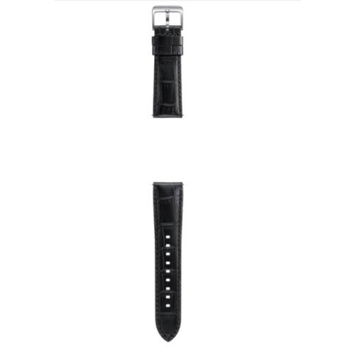 Leather 20mm Strap for Samsung Watch 4 Classic/ Watch 4 - 40/42/44/46mm - Watch 3 41mm - Black