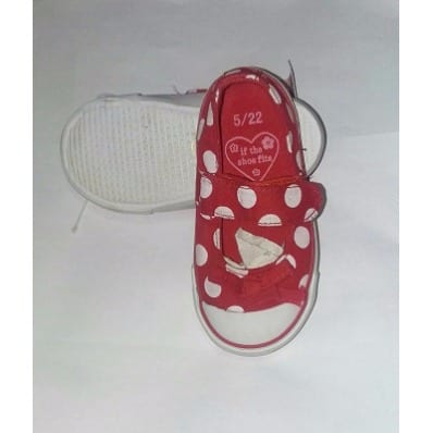 Polka Dot Girls Shoe - Red