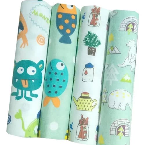 Baby Receiving Blanket - Flannel- Dark Green