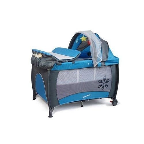 Foldable Baby Trend Yard Bed Cot With Canopy, Net 4 Wheel And Nappy Changing Pad