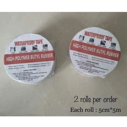 2PcsAluminum Foil Self Adhesive Waterproof Duct Tape - 5cm x 5m