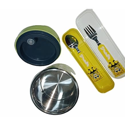 Kid's Food Flask + Spoon + Fork With D Case