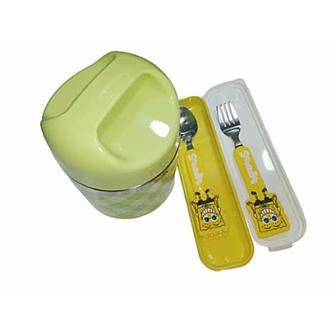 Kid's Food Flask + Spoon + Fork With D Case