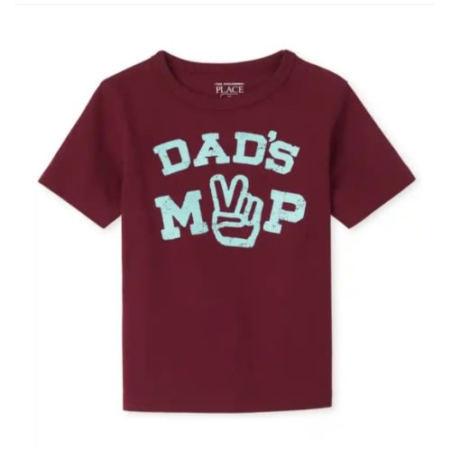 Boys Dad's MVP Graphic T-Shirt - Burgundy