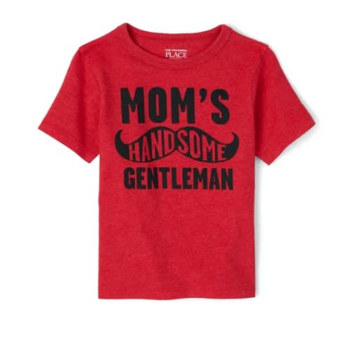 Moms Handsome Gentleman Graphic T-Shirt - Red