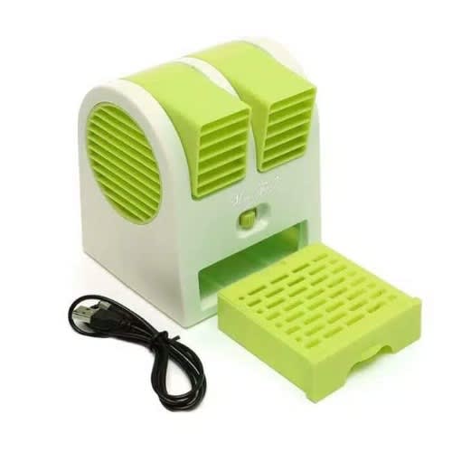 Portable Mini Air Conditioner Flexible Dual-port Bladeless Usb Fan