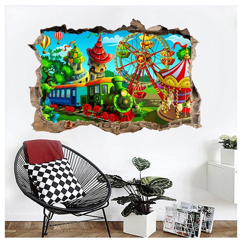 Amusement Park Decal Diy Wall Sticker Decor - 85cm X 56cm