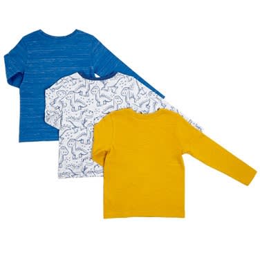 Toddler Dinosaur Long Sleeve Top - Pack Of 3