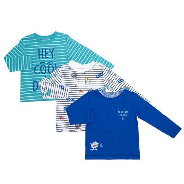 Toddler Cool Dude Long Sleeve Tops - Pack Of 3