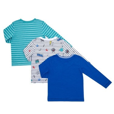 Toddler Cool Dude Long Sleeve Tops - Pack Of 3