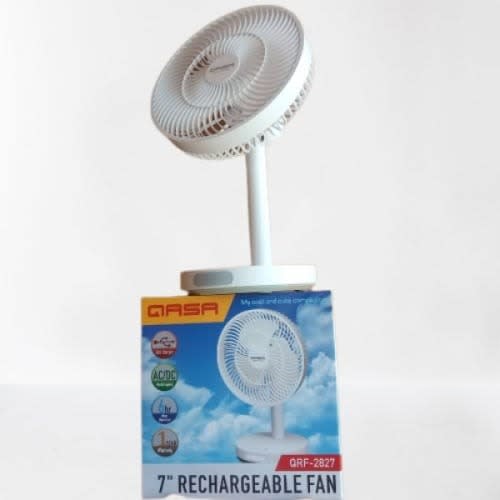 7" Ergonomic Design Rechargeable Fan Qrf-2827 -  12W
