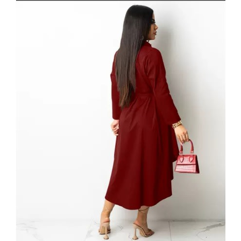 Shirt Dress - Wine
