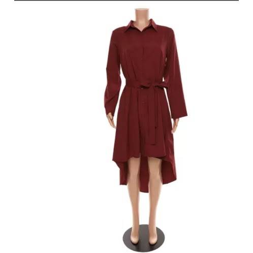 Shirt Dress - Wine