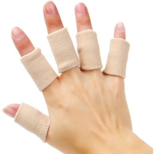 10 Pcs Finger Sleeves Protectors Thumb Brace Support - Beige