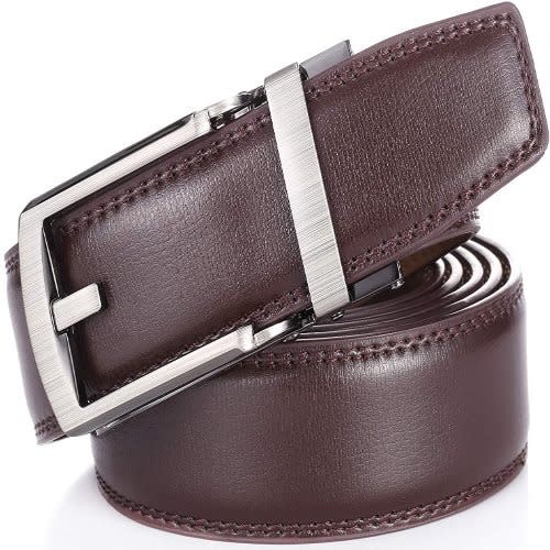 Men's  Buckle Leather Belt - Brown