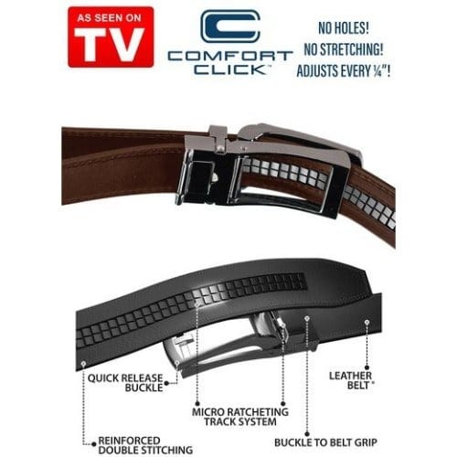 Men's  Buckle Leather Belt - Brown