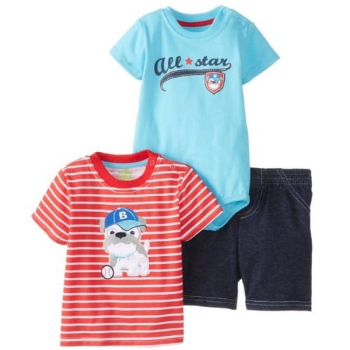 Baby Boysall Star Creeper Set - 3 Piece.