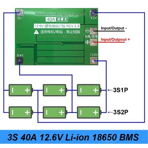 3S 40A 12.6V Li-Ion 18650 BMS PCM Battery Protection Board