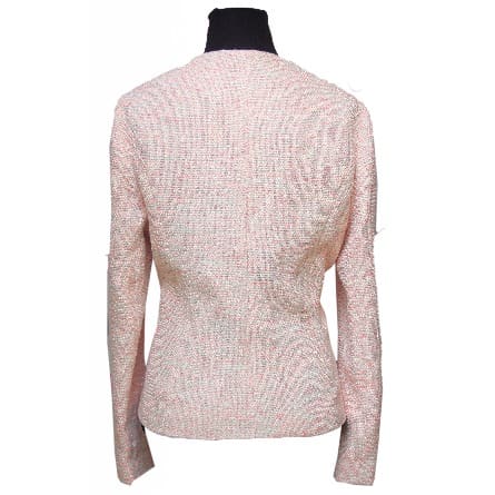 Open Front Tweed Blazer - Pink Multicolour