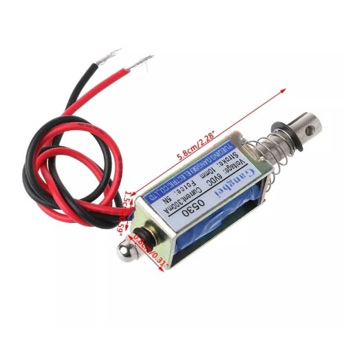 12V 5N Solenoid Push/Pull Open Frame Electromagnet Stroke