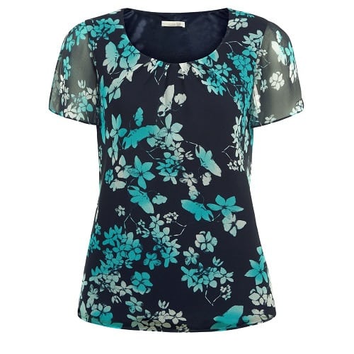 Butterfly Floral Top & Slim Leg Designer Trouser Suit