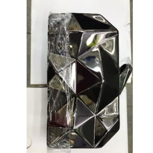 Metallic Clutch Purse - Black - 6 X 4 Inches