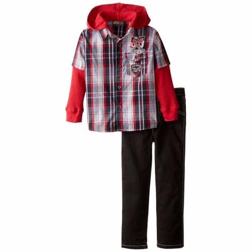Woven Pants with Plaid Thermal Twofer