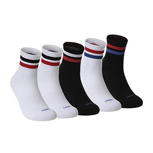 Cotton Cushioned Athletic Quarter Socks For Men And Women 5-pair