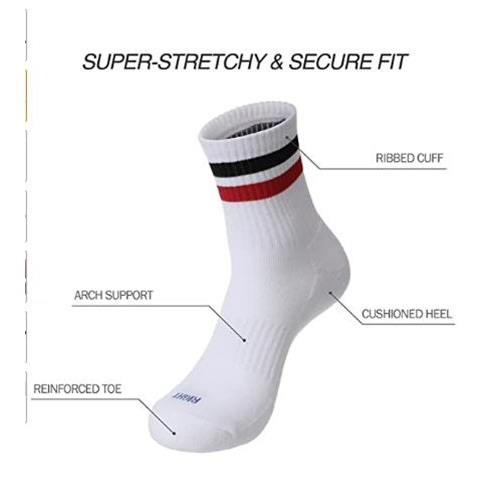 Cotton Cushioned Athletic Quarter Socks For Men And Women 5-pair