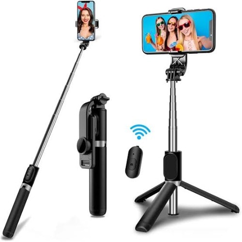 A11 Rechargable Mini Bluetooth Speaker With Fm Radio And Remote Control Selfie Stick