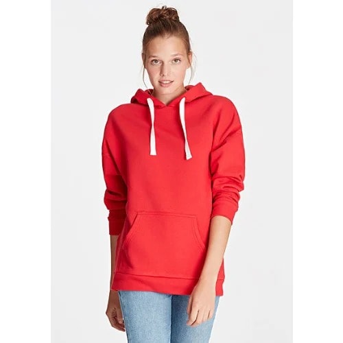 Women's Plain Hoody Sweatshirt - Red