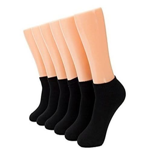 Men's Ankle Socks - 6 Pairs - Black - One Size Fits All