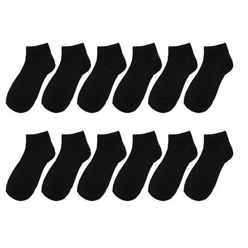 Men's Ankle Socks - 6 Pairs - Black - One Size Fits All
