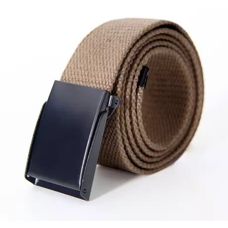 Alloy Steel Buckle Canvas Belts - Brown