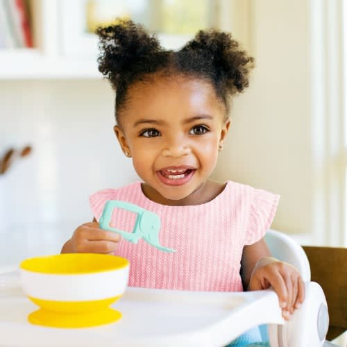 Elephant Shaped Baby Toon Silicon Teething Spoon