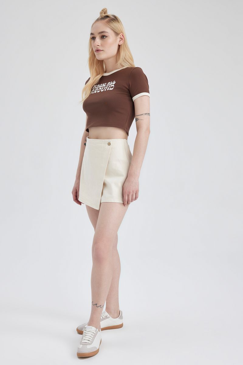 Woman Special Collection Denim Short - Ecru