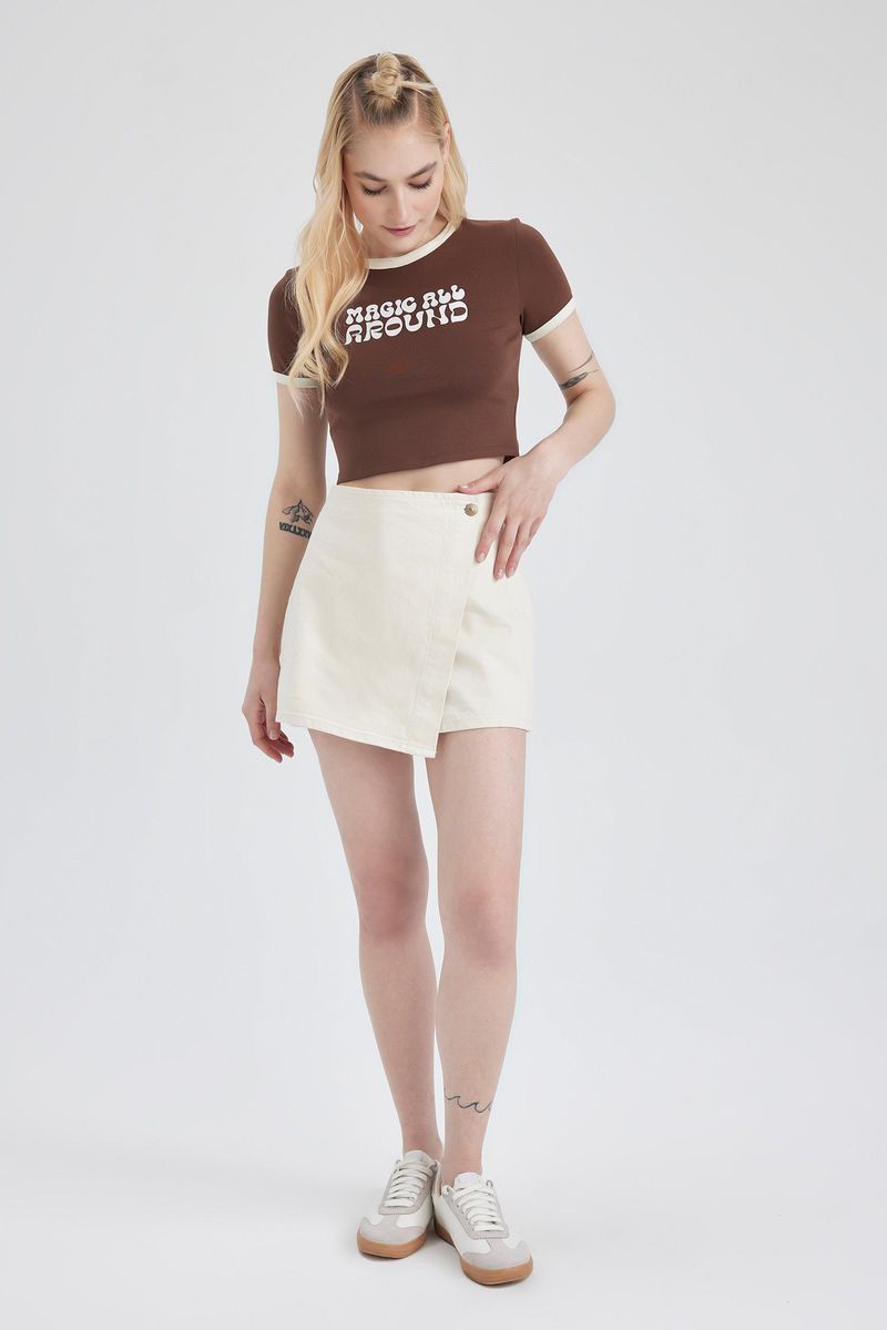 Woman Special Collection Denim Short - Ecru