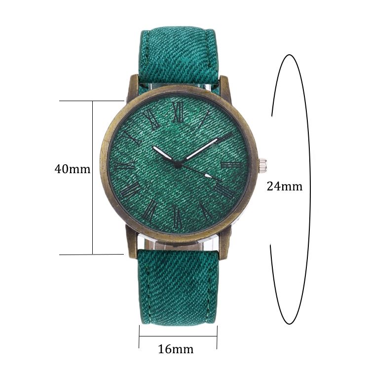 Denim Design Leather Strap Quartz Watches(Brown)