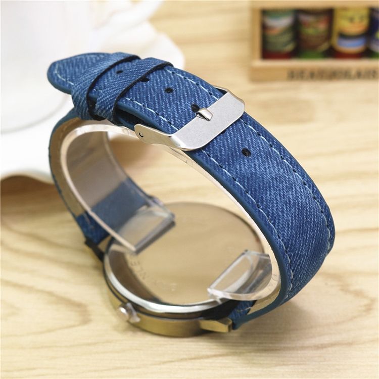 Denim Design Leather Strap Quartz Watches(Brown)