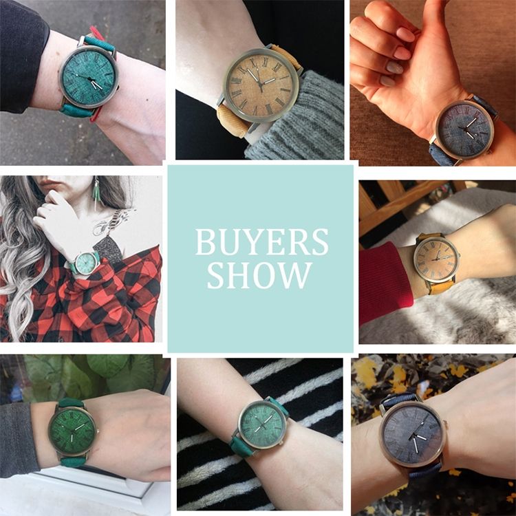 Denim Design Leather Strap Quartz Watches(Brown)